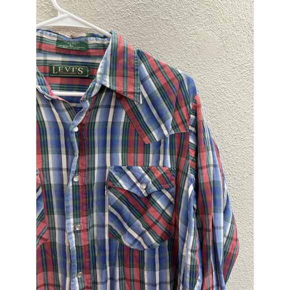 Levis Sutter Creek Mens Shirt Size Large Plaid Long Sleeve Button Up Vintage - Picture 2 of 10
